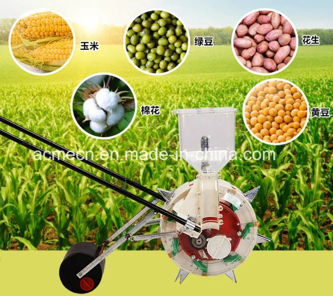 Manual Hand Push Single Row Corn Soybean Peanut Seeder Planter Machine